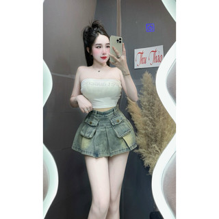 áo ống cúp đính đá có kèm mút đệm