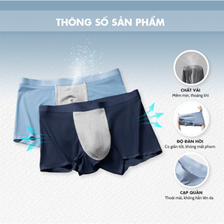Combo Quần Sịp Nam Boxer MUSLAND Lớp Lót Kháng Khuẩn Không Đường May Co Dãn Tốt Chất Liệu Thun Lạnh Mềm Mại QL24004