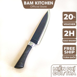 Dao bếp Bam KITCHEN lưỡi thép siêu bén và cán cao su cao cấp mũi nhọn DGSN02F