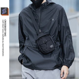 Túi đeo chéo nam, túi bao tử nam nữ mini nhỏ gọn nhiều ngăn vải Oxford cao cấp chống nước màu đen đẹp thời trang .