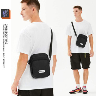Túi đeo chéo nam, túi chéo nam nhiều ngăn đựng vừa ipad mini tiện lợi vải dệt dày cao cấp thời trang basic ZM068