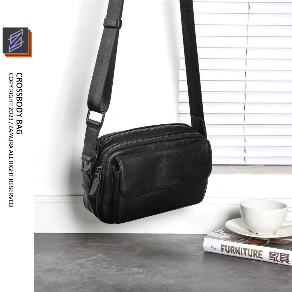 Túi đeo chéo nam da pu mềm mịn cao cấp dày dặn chống nước nhiều ngăn tiện lợi thời trang phong cách hottrend ZM015