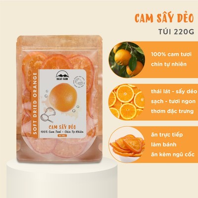 Cam Sấy Dẻo DalatFarm - Túi 220 g