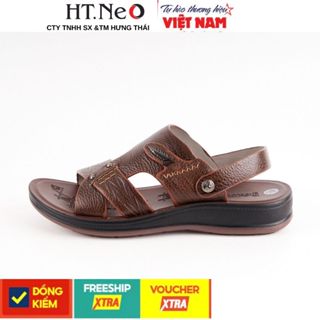 giày sandal nam  da mềm mại, dép nam trung niên đế cao su nguyên khối, khâu may chân quai siêu chắc chắn SD155