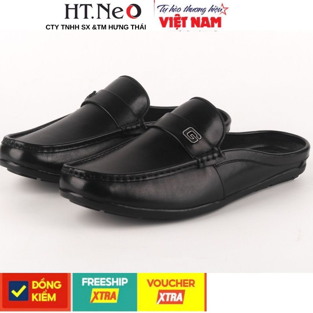 Sục nam - Giày sục nam da bò nguyên miếng HT.NEO , thiết kế sang trọng, lịch thiệp S009