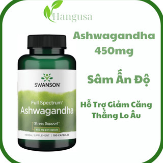 Swanson Premium Ashwagandha bổ sung 450mg hỗ trợ giảm căng thẳng và hỗ trợ năng lượng 100 viên