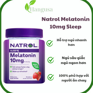 Kẹo ngủ ngon Natrol Melatonin 10mg Sleep Gummies (hương dâu)