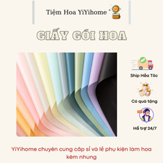 [56CM*57CM] Giấy Gói Hoa 1 Mặt Bóng Mờ Trơn Chống Thấm Nước YIYIHOME