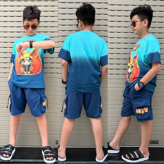 [size 12kg-65kg] Bộ thun cotton Naruto in nổi cho bé