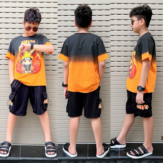[size 12kg-65kg] Bộ thun cotton Naruto in nổi cho bé