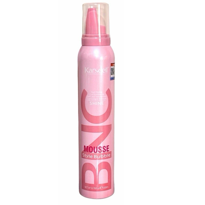 Mousse Bọt tạo kiểu tóc Uốn Xoăn Karseell BNC Shine Style Bubble (Hồng) 200m