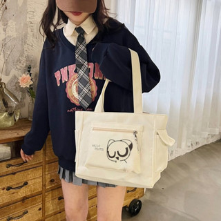 Túi tote đeo vai nữ phong cách hàn quốc đựng sách vở đi học đi chơi túi xách đựng laptop vải canvas