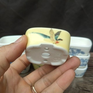 Chậu oval phủ men: size rất nhỏ