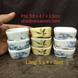 Chậu oval phủ men: size rất nhỏ
