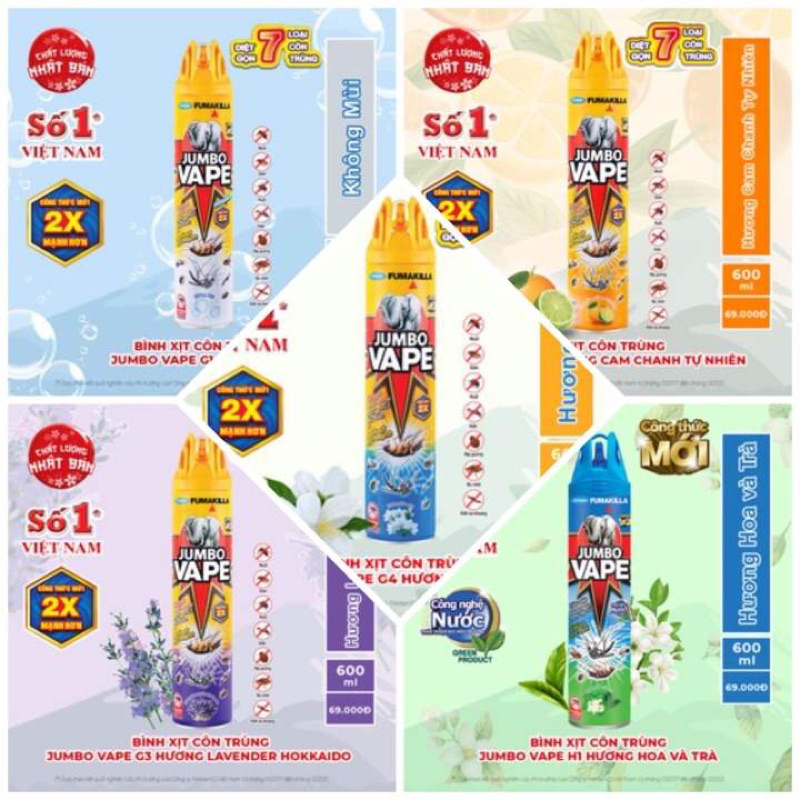 Bình Xịt Côn Trùng Jumbo Vape 600ml