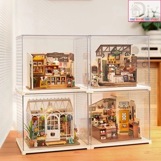 Robotime Hộp MICA che bụi Rolife trong suốt lắp ghép theo khớp cho nhà gỗ búp bê Trưng bày sản phẩm Phụ kiện mô hình