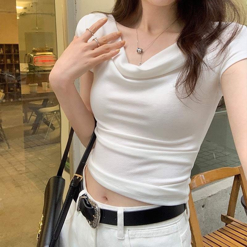 Áo kiểu trễ vai nữ phong cách tiểu thư LENOGI thanh lịch chất thun tăm lạnh co dãn dễ phối đồ M310 | BigBuy360 - bigbuy360.vn