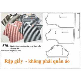 Rập giấy mã 570 - Rập áo thun croptop  (BẢN VẼ)