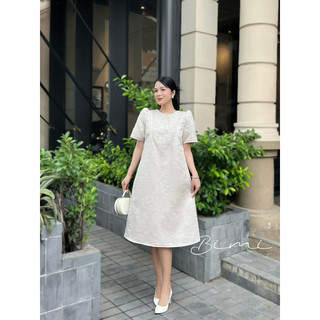 ĐẦM GẤM CỔ ĐÍNH NGỌC - BIMI