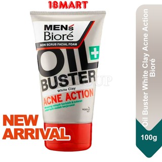 Sữa Rửa Mặt Bioré Cho Nam Sạch Nhờn Giảm Mụn 100g Oil Buster White Clay Acne Action