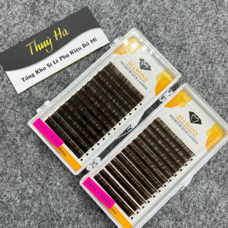 Mi nâu diamond dày 0.07-0.10 mix size độ cong c-cc-d_dụng cụ nối mi _thúy hà
