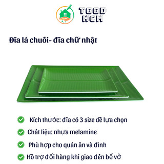 Dĩa Lá Chuối Nhựa size nhỏ- trung - lớn - Đĩa nhựa hình chữ nhật