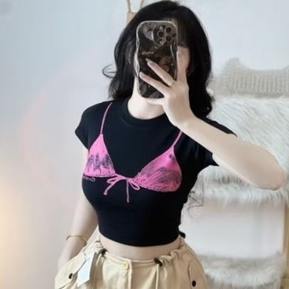 Áo croptop phối in hình full màu hot trend.(NGẦU)💃