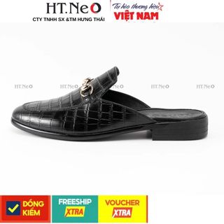 Sục nam - Giày sục nam da bò nguyên miếng HT.NEO, đế phíp cao cấp. sang trong, lịch thiệp S012