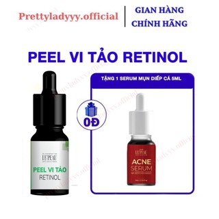 Peel Da Retinol Vi Tảo 10ml, Tinh Chất Tái Tạo Da Sinh Học Căng Bóng Chính Hãng, Tặng Kèm Serum mụn - LE'PEAU ch
