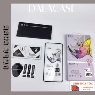 [Kèm Hộp Và Giấy Lau] Miếng Dán Kính Cường Lực Tê Giác Full Màn Hình 10D Iphone