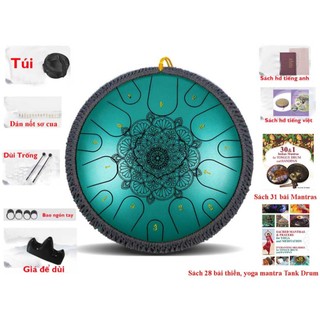 Trống Tank Drum 13 Note, 15 Nốt Chính Hãng - Steel Tongue Drum - Trống Không Linh - Đầy Đủ Phụ Kiện