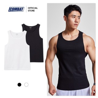 Áo tanktop thun gân nam sát nách form body tôn dáng áo ba lỗ cổ tròn vải Cotton sọc gân