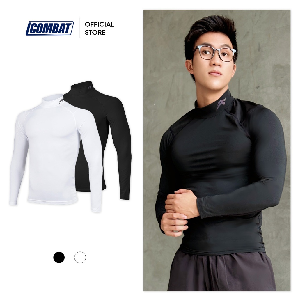 Áo giữ nhiệt nam ICOMBAT WARM™ COMPRESSION áo tậy GYM, chống nắng tay dài body Dri-Fit thoáng mát