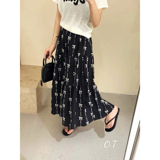 Chân váy lụa nơ xoè dài hàng QC hot hit