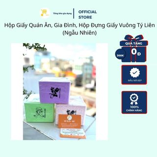 Hộp Giấy Quán Ăn, Gia Đình, Hộp Đựng Giấy Vuông Tý Liên (Ngẫu Nhiên) Mta-Mart Tiện Lợi, Vệ Sinh, Dày Dặn