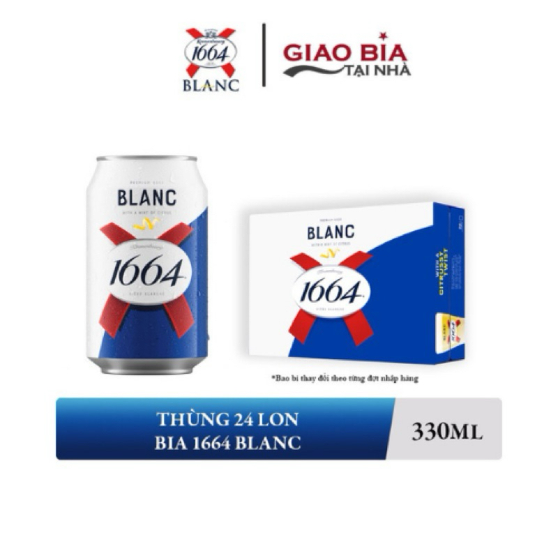 Thùng 24 lon bia Kronenbourg 1664 Blanc 330ml