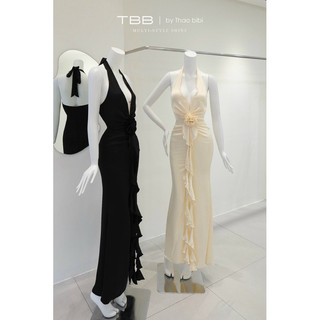 Váy lụa dài tiệc Thaobibi