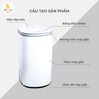 Máy giặt quần áo kèm sấy khô cho bé Moaz Bébé MB068