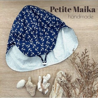 Mũ  lưỡi trai che gáy kiểu Nhật, mũ đi biển picnic cho bé, ĐỦ SIZE, mỏ neo navy tím than