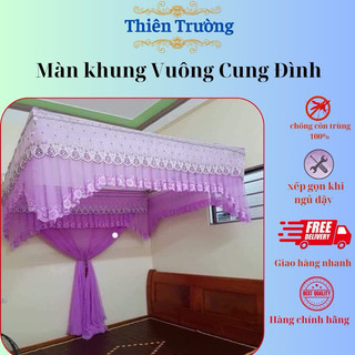 Trọn bộ màn+khung cung đình tuyn lạnh ren ốp khung inox loại 1