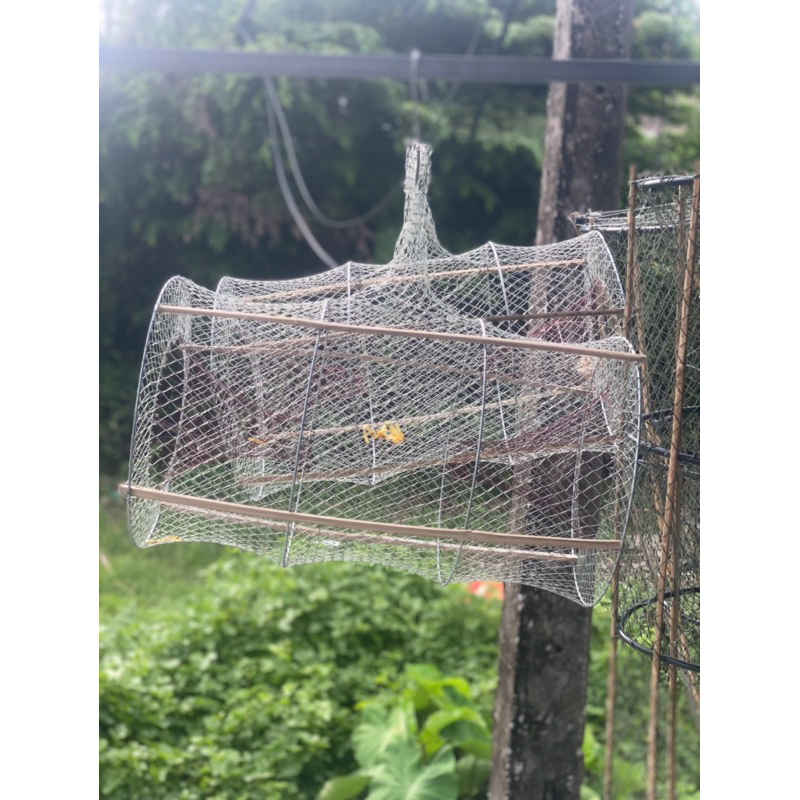 Combo 5 Lờ xếp cải tiến Bắt cá Bắt cua Lợp 4 vòng kẻm- Có kèm 15 tre dựng lờ