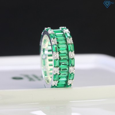 Nhẫn nam bạc 925 cao cấp đính đá xanh lá sang trọng NNA0641 - Trang Sức TNJ