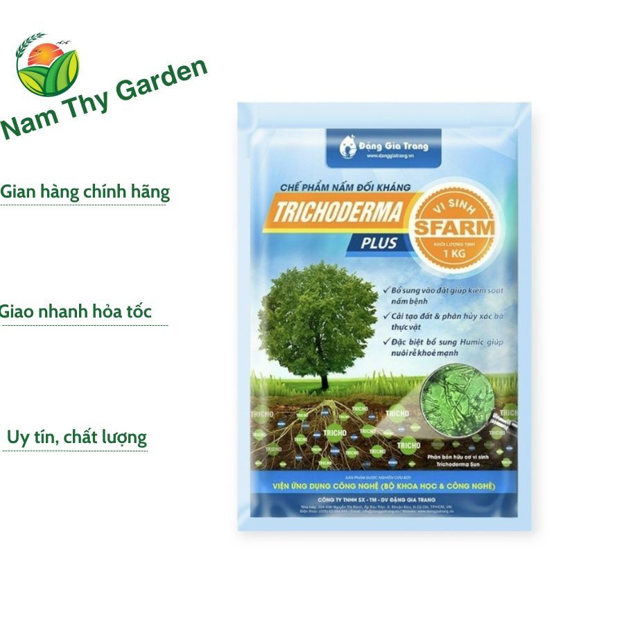 Trichoderma Sfarm gói 500gr, Chế Phẩm Nấm Đối Kháng Trichoderma Plus Humic SFARM Gói 500gr