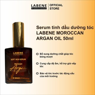 Serum tinh dầu Moroccan Argan 50ml làm mềm mượt, giữ nếp tóc uốn, chứa Argan và Macadamia giúp tóc chắc khỏe | LABENE
