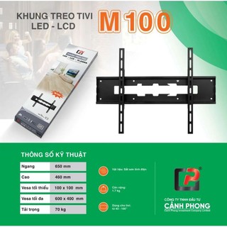 (loại dày đẹp) Giá treo tivi led cố định sát tường chính hãng Cảnh Phong. dành cho tivi từ 19-100inch tặng kèm bộ ốc vít