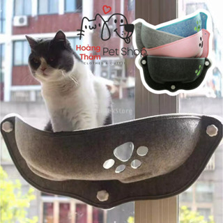 Võng giường vải nỉ cho mèo cưng nằm tắm nắng thích hợp treo tường hay kính trong có kèm đệm lót hàng Quảng Châu có sẵn
