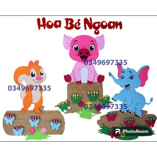 Bảng bé ngoan , hoa bé ngoan steam bìa phối nỉ cực xinh trang trí góc bé ngoan - đồ dùng mầm non