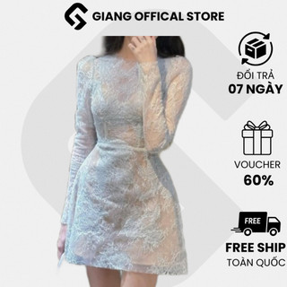 Váy tiểu thư cao cấp,váy tiểu thư sang chảnh giang official store chất ren kim sa cao cấp thiết kế 3 lớp lót v953
