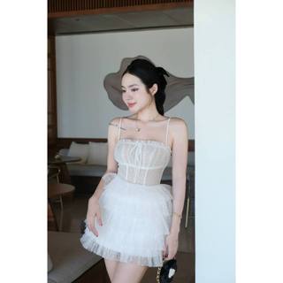 Đầm lưới bi 4 tầng trong veo kc1548