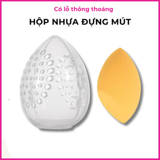 Hộp nhựa hình trứng đựng mút trang điểm có lỗ thông thoáng